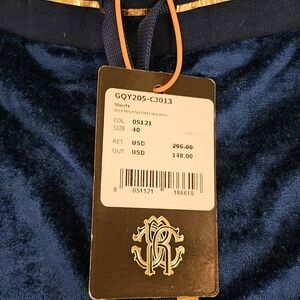 Roberto Cavalli Royal Blue Velvet Shorts